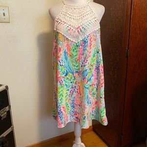 “Lily Pulitzer” crocheted top swing sun-dress